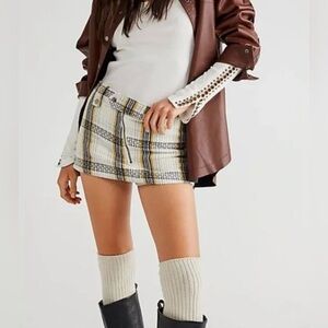 Free People plaid moto short